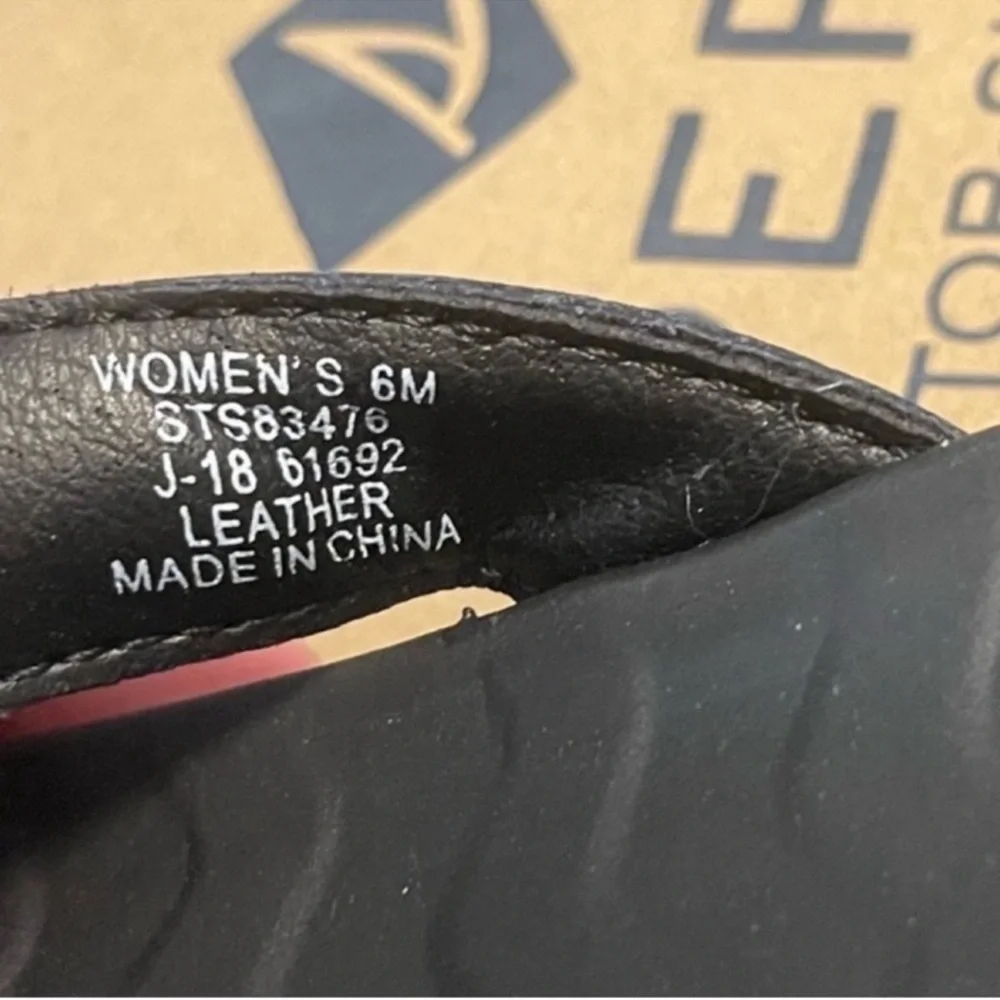 NEW Sperry Adriatic Leather Sandals Skip Lace Flip Flops Black Size 6 - Picture 2 of 11